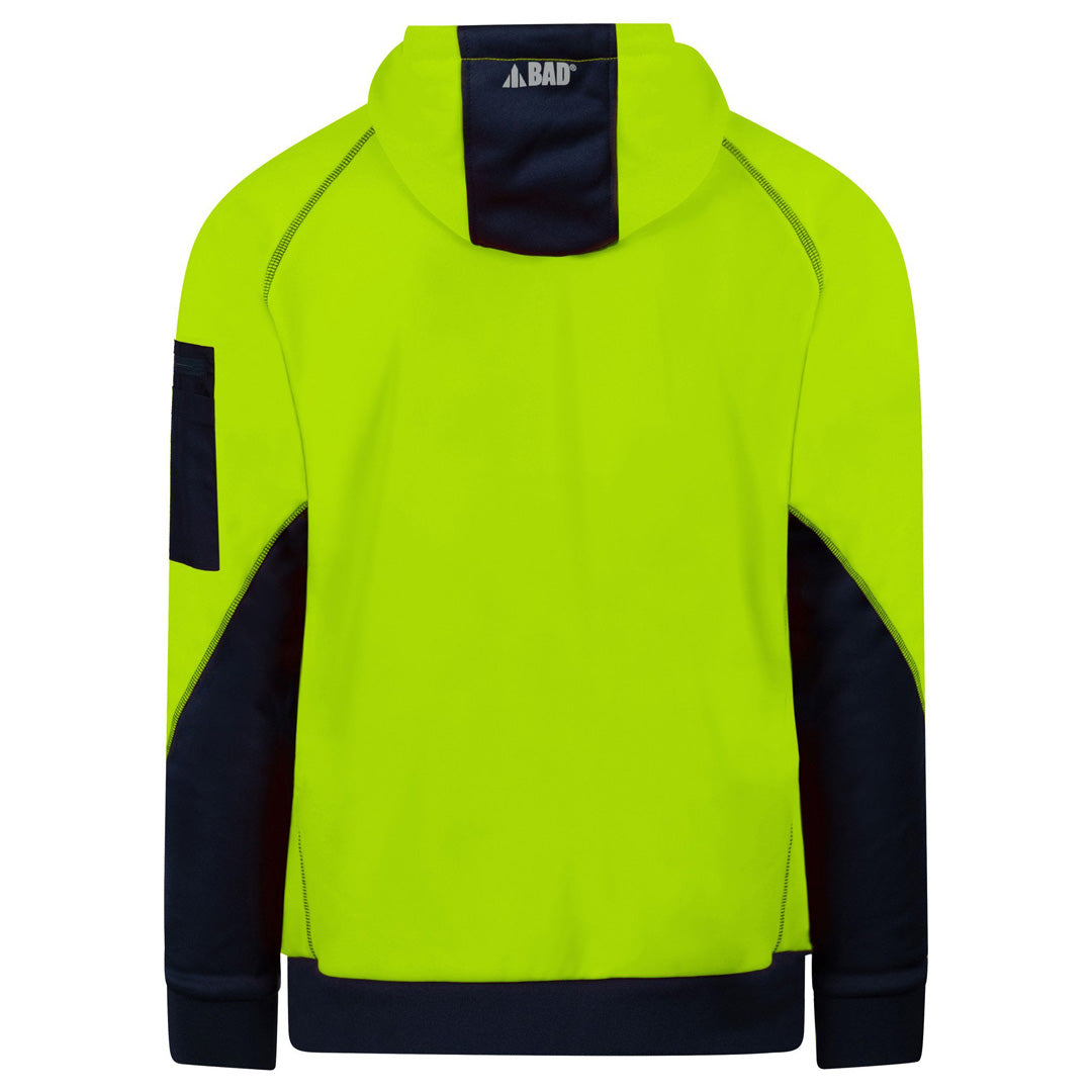 House of Uniforms The Bad Waterproof Rain Defend Hi Vis Fleece Hoodie | Pullover Bad Workwear