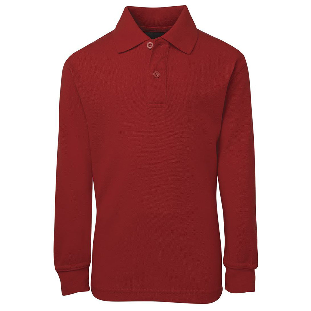 House of Uniforms The Pique Polo | Kids | Long Sleeve Jbs Wear Red