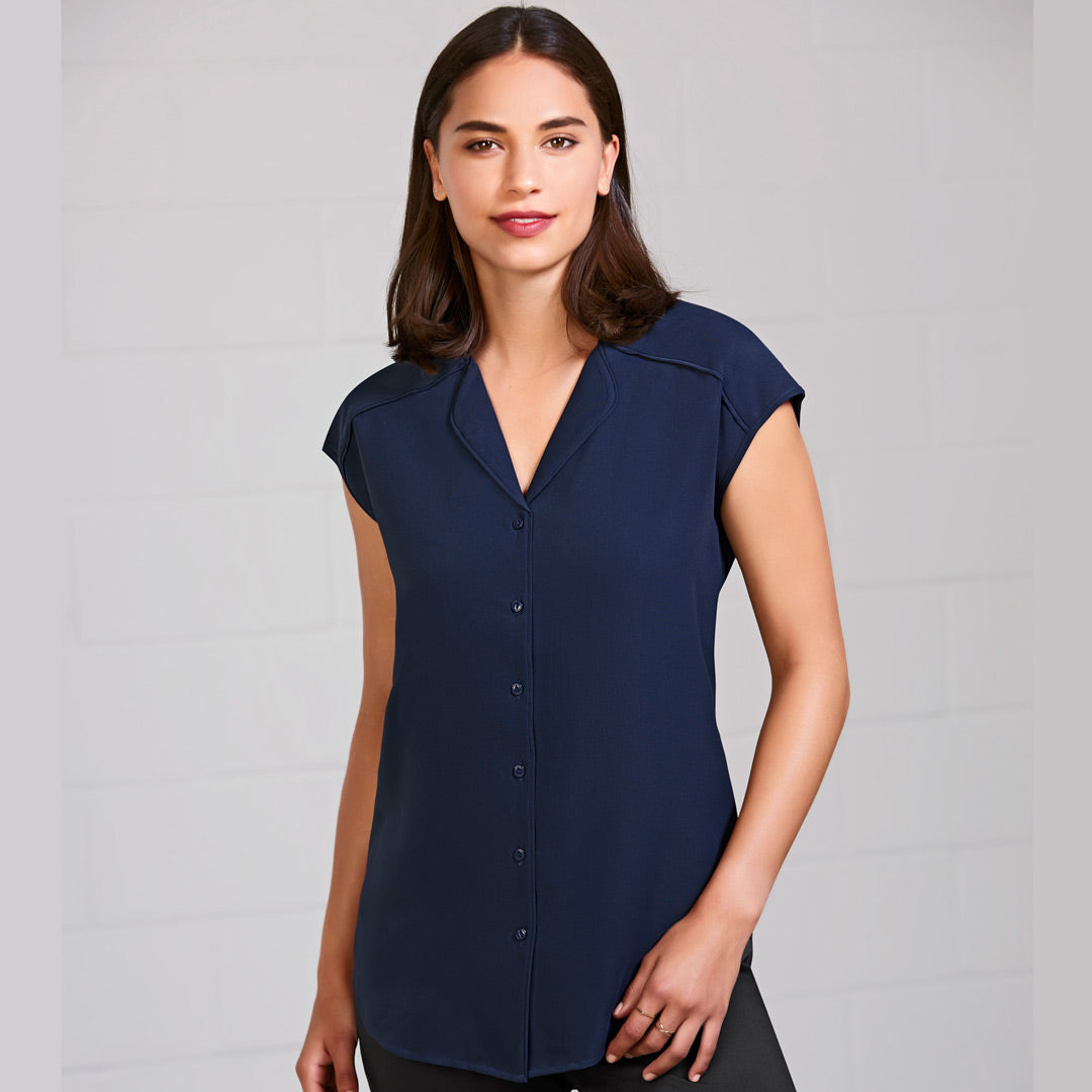 House of Uniforms The Lily Blouse | Ladies | Cap Sleeve Biz Collection