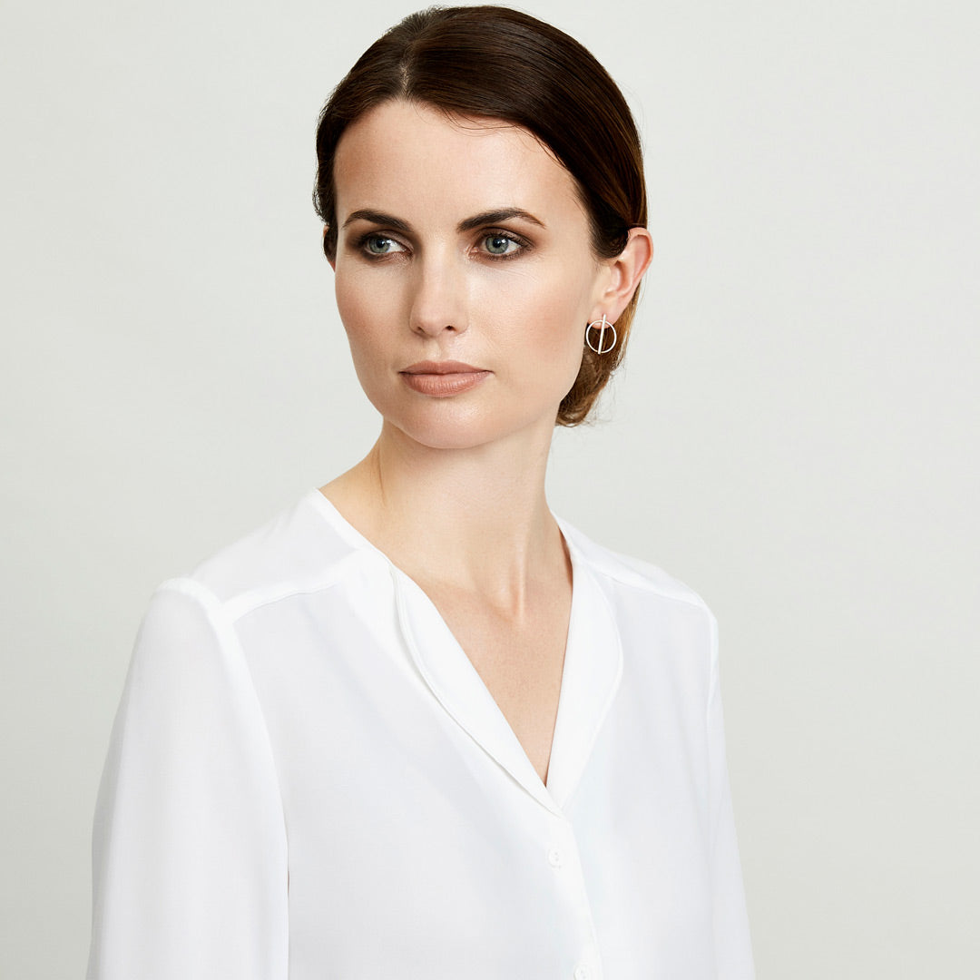 House of Uniforms The Lily Longline Blouse | Ladies | 3/4 Sleeve Biz Collection