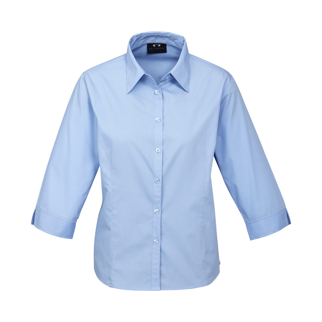 House of Uniforms The Base Shirt | Ladies | 3/4 Sleeve Biz Collection Sky