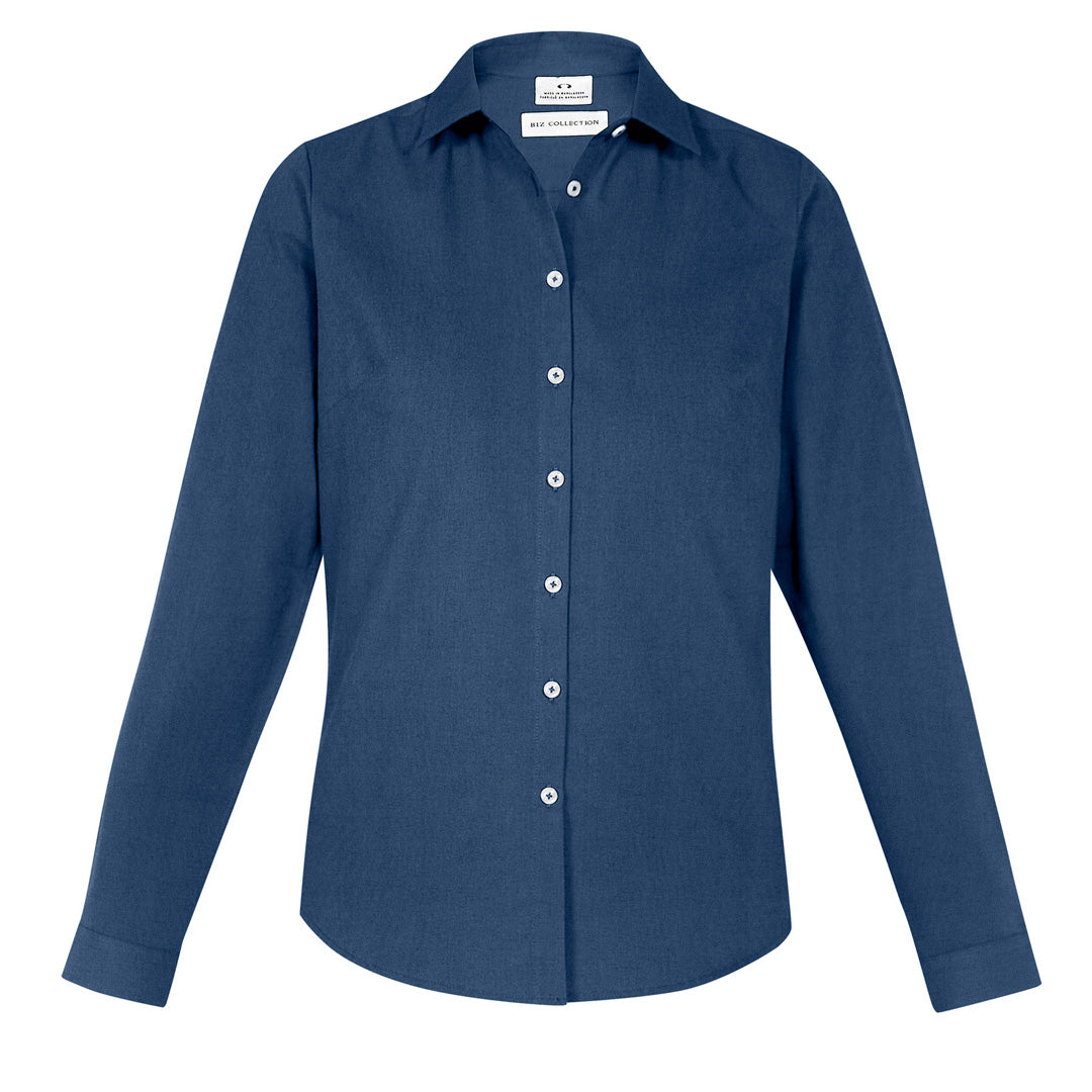 House of Uniforms The Memphis Shirt | Ladies | Long Sleeve Biz Collection Mineral Blue