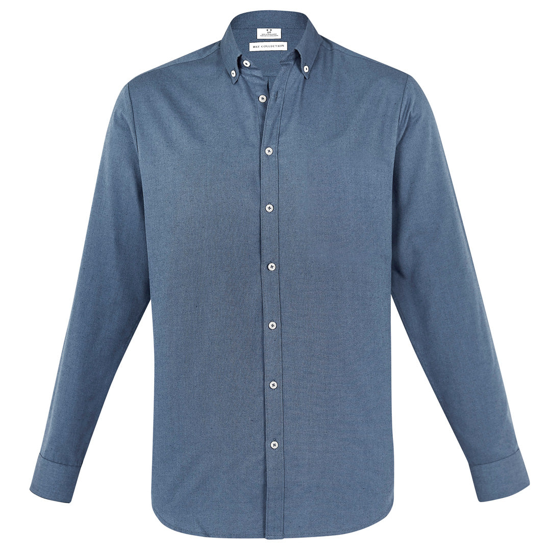 House of Uniforms The Memphis Shirt | Mens | Long Sleeve Biz Collection Grey Smoke