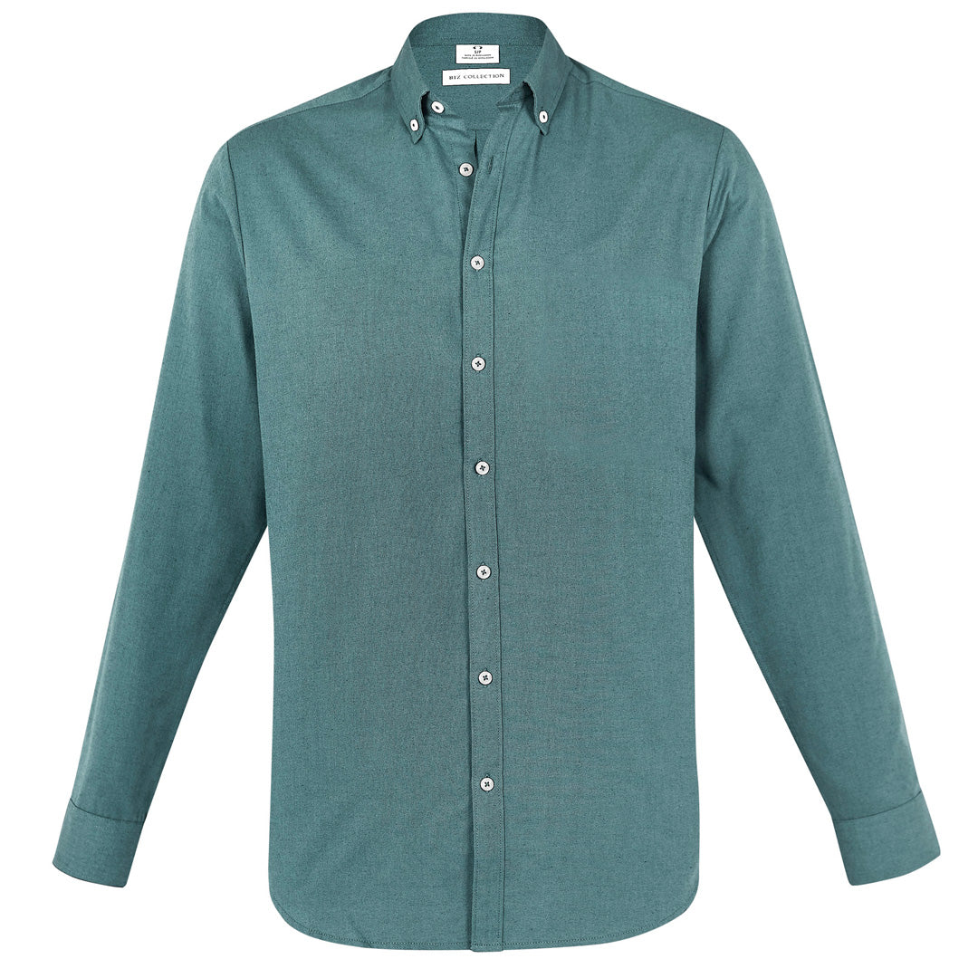 House of Uniforms The Memphis Shirt | Mens | Long Sleeve Biz Collection Jasper Green