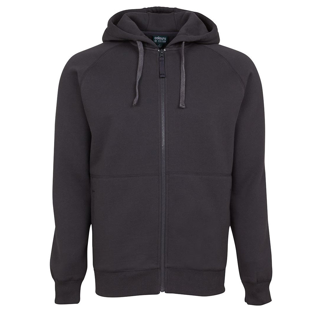 House of Uniforms The Zip Raglan Sleeve Hoodie | Adults Jbs Wear Gunmetal