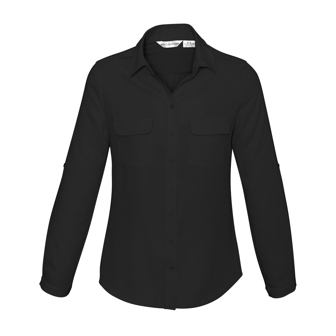 House of Uniforms The Madison Shirt | Ladies | Long Sleeve Biz Collection Black