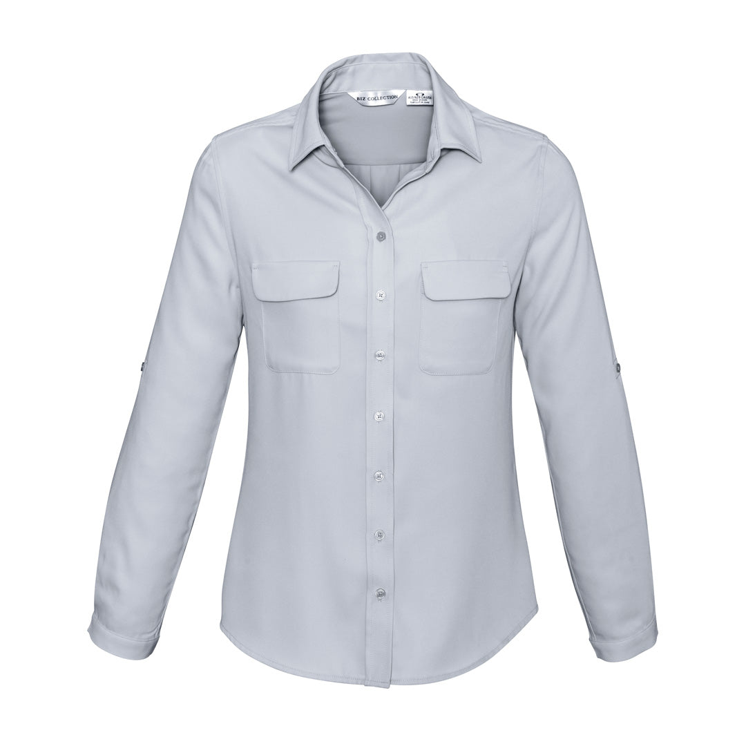 House of Uniforms The Madison Shirt | Ladies | Long Sleeve Biz Collection Silver Mist