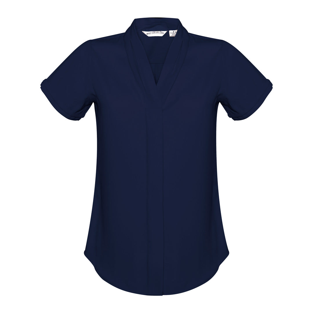 House of Uniforms The Madison Shirt | Ladies | Short Sleeve Biz Collection Midnight Blue