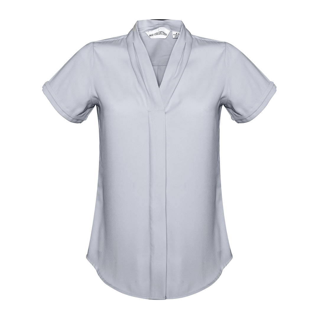 House of Uniforms The Madison Shirt | Ladies | Short Sleeve Biz Collection Silver Mist