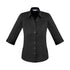 House of Uniforms The Monaco Shirt | Ladies | 3/4 Sleeve Biz Collection Black