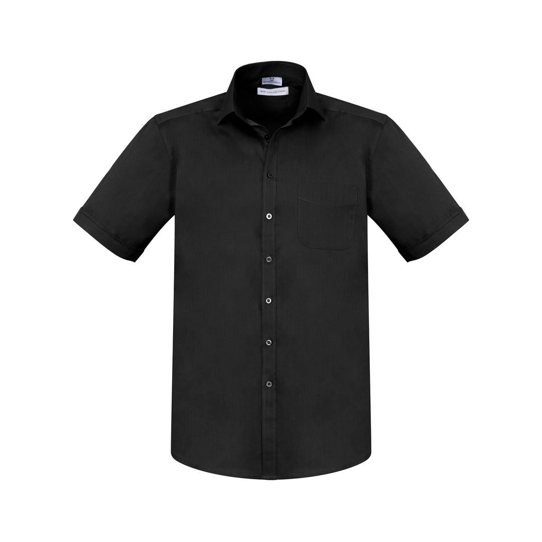 House of Uniforms The Monaco Shirt | Mens | Short Sleeve Biz Collection Black