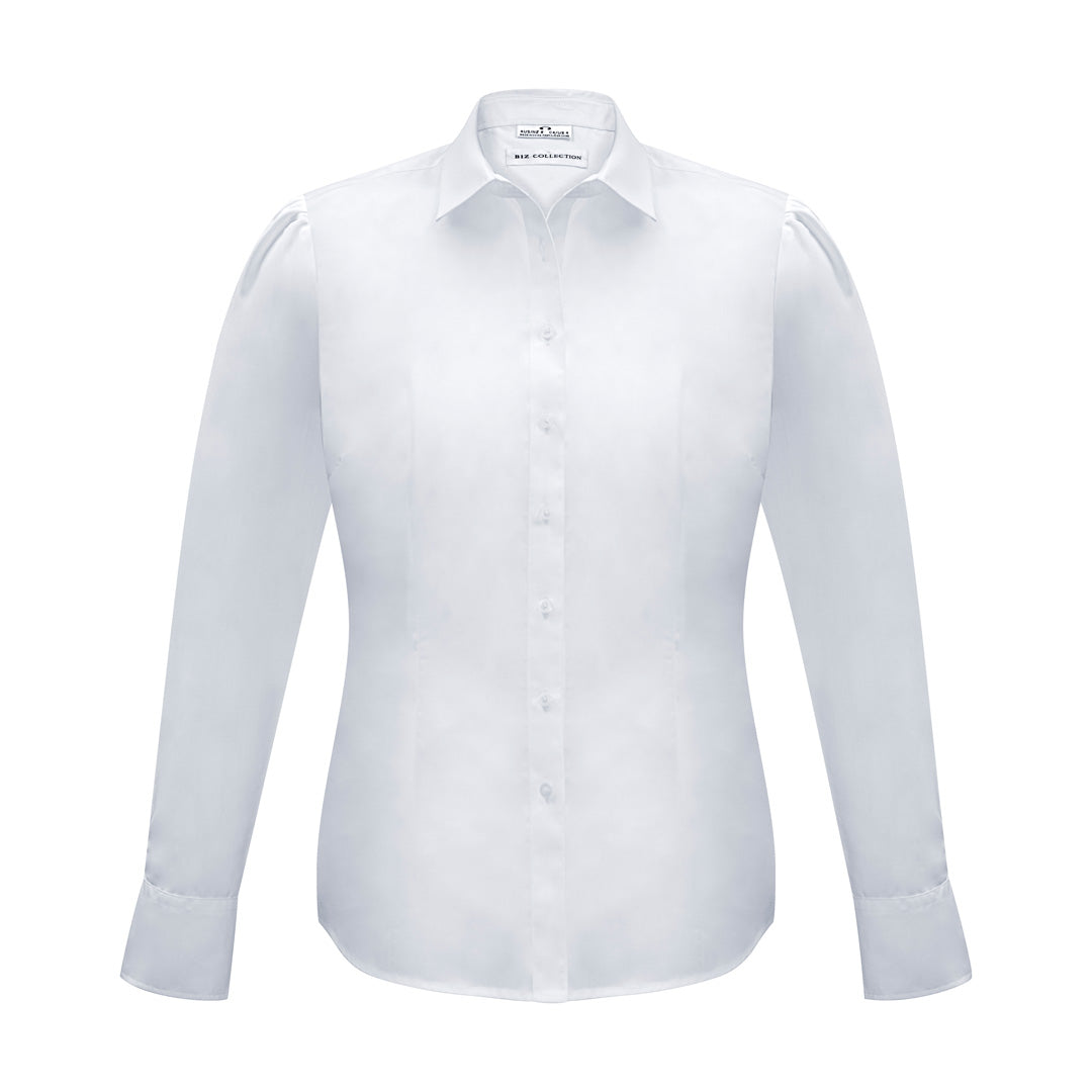 House of Uniforms The Euro Shirt | Ladies | Long Sleeve Biz Collection White
