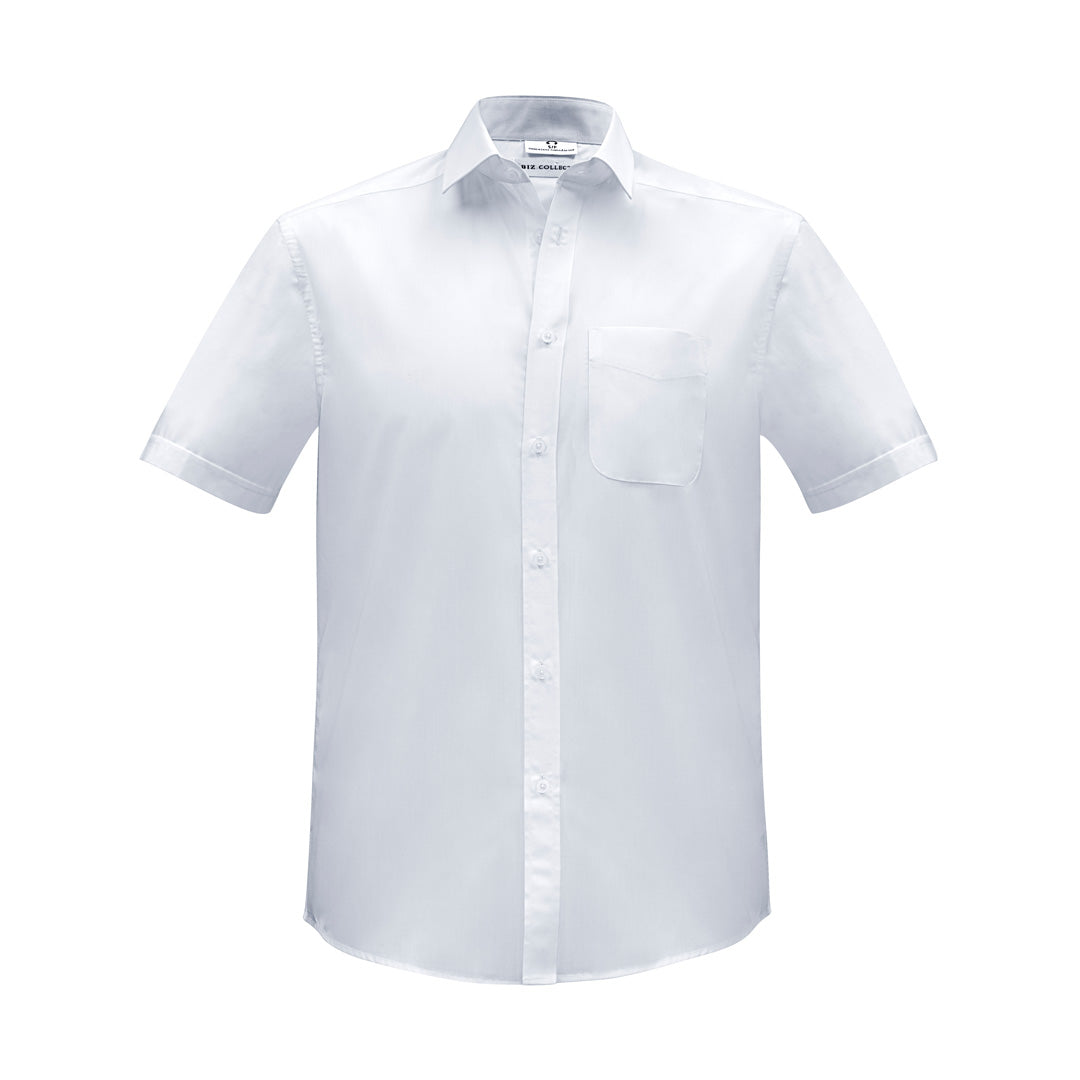 House of Uniforms The Euro Shirt | Mens | Short Sleeve Biz Collection White