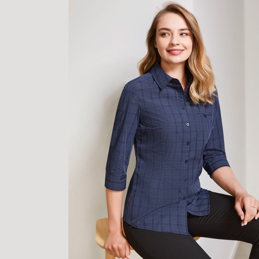 House of Uniforms The Harper Shirt | Ladies | 3/4 Sleeve Biz Collection