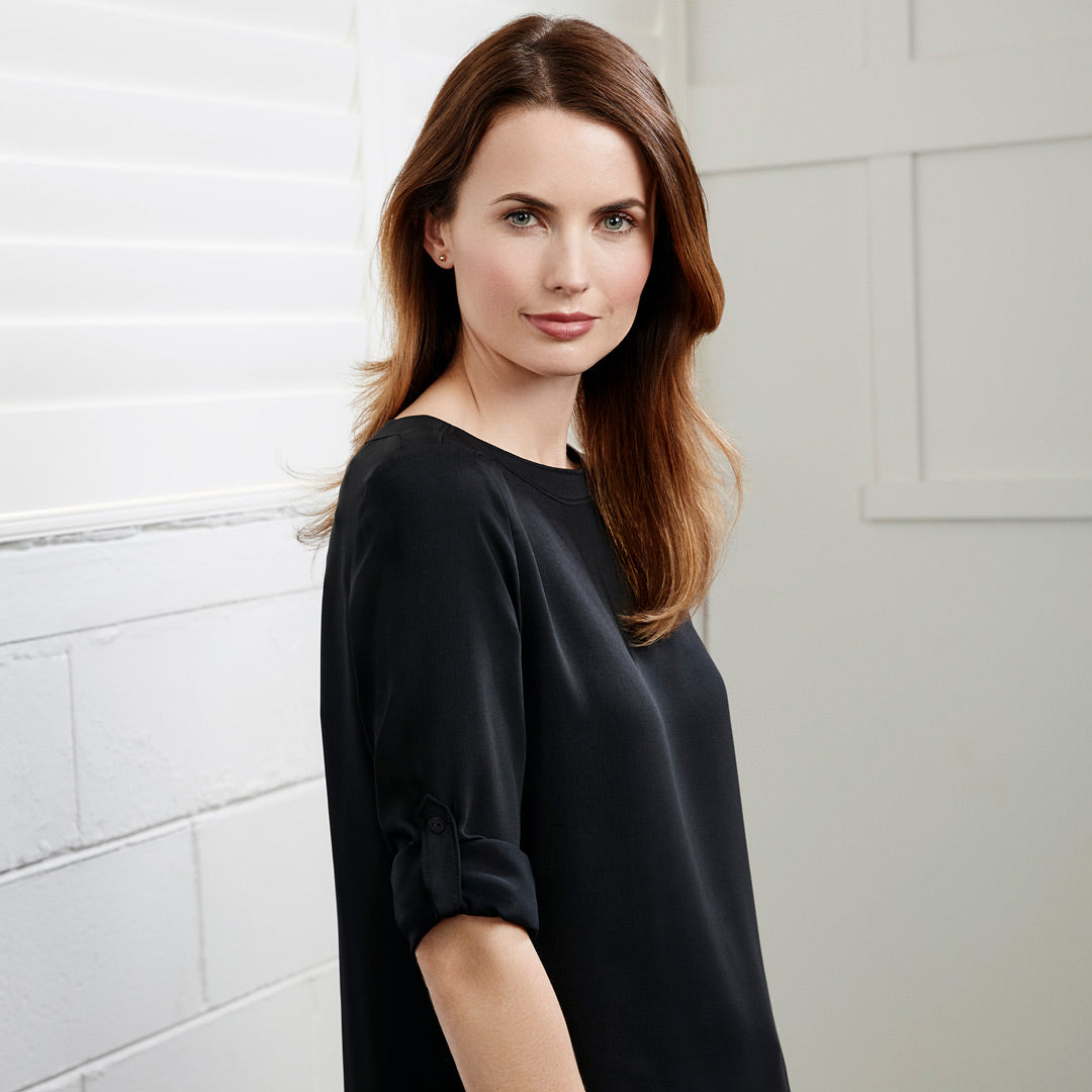 House of Uniforms The Madison Boatneck | Ladies | Long Sleeve Biz Collection