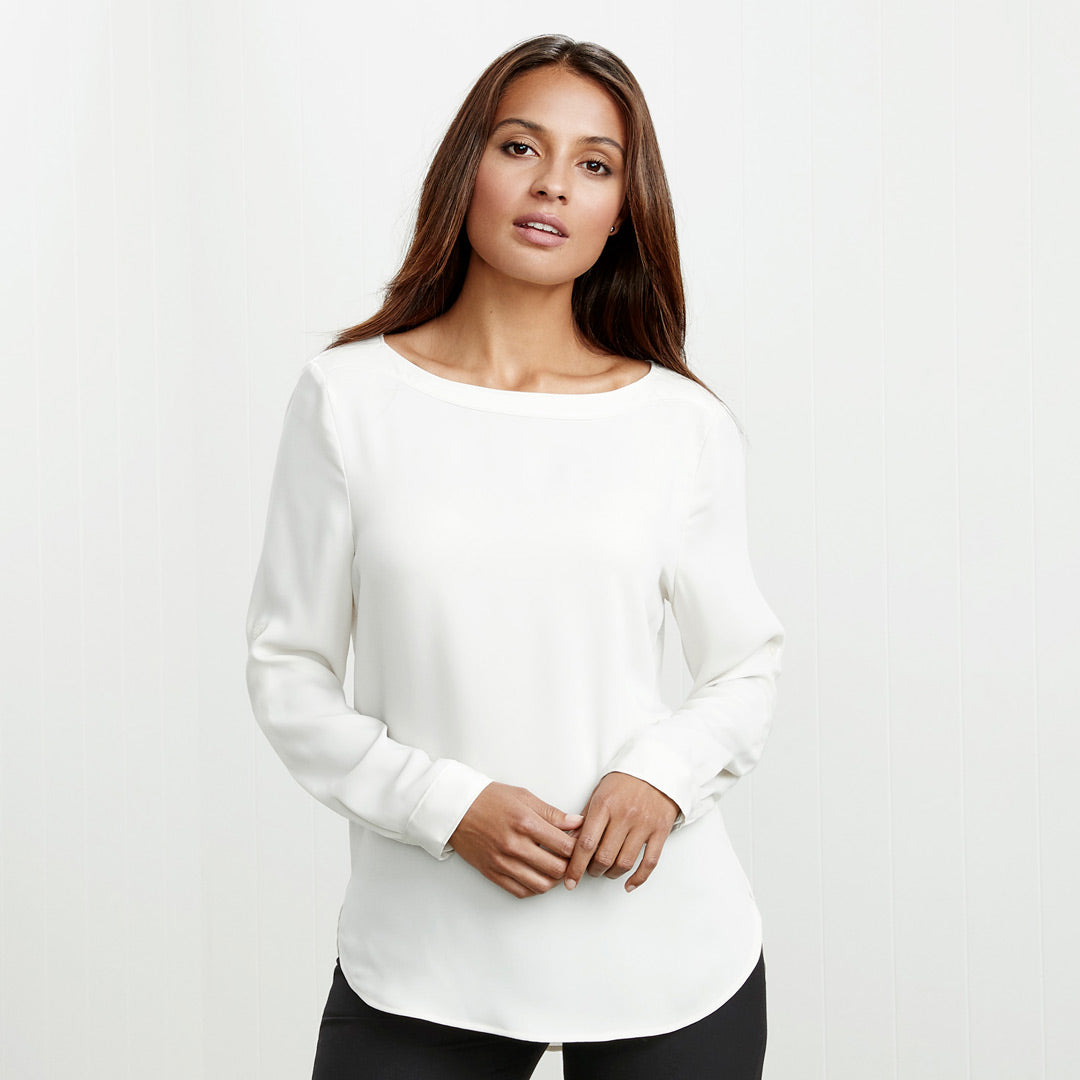House of Uniforms The Madison Boatneck | Ladies | Long Sleeve Biz Collection