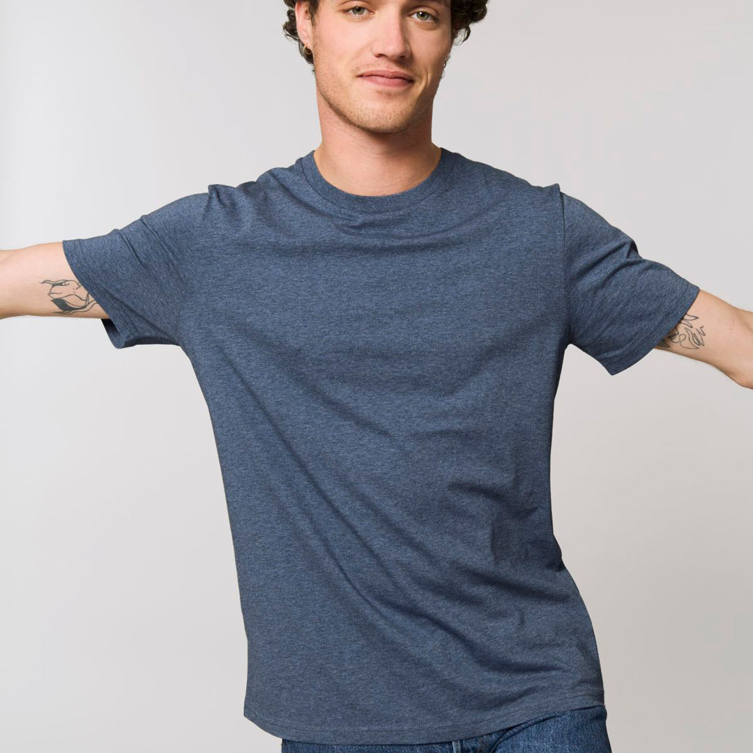 House of Uniforms The Creator Tee | Marle Colours | Unisex Stanley Stella Dark Heather Blue