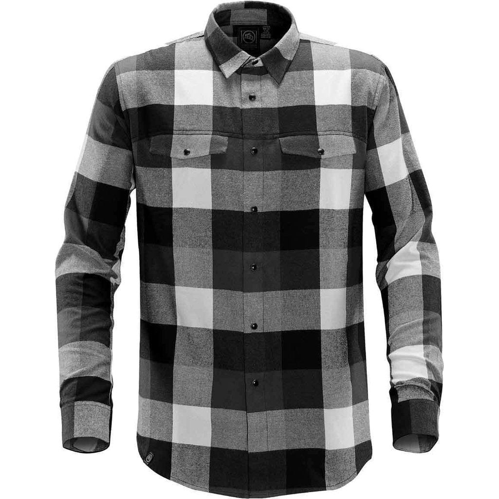 House of Uniforms The Logan Snap Front Shirt | Mens Stormtech Black/Grey