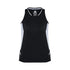 House of Uniforms The Renegade Singlet | Ladies Biz Collection Black/White/Silver
