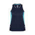 House of Uniforms The Renegade Singlet | Ladies Biz Collection Navy/Sky/Silver