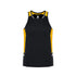 House of Uniforms The Renegade Singlet | Mens Biz Collection Black/Gold/Silver