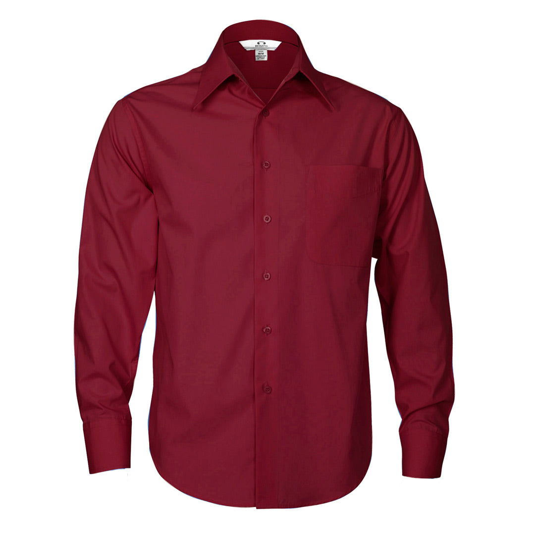 House of Uniforms The Metro Shirt | Mens | Long Sleeve Biz Collection Cherry