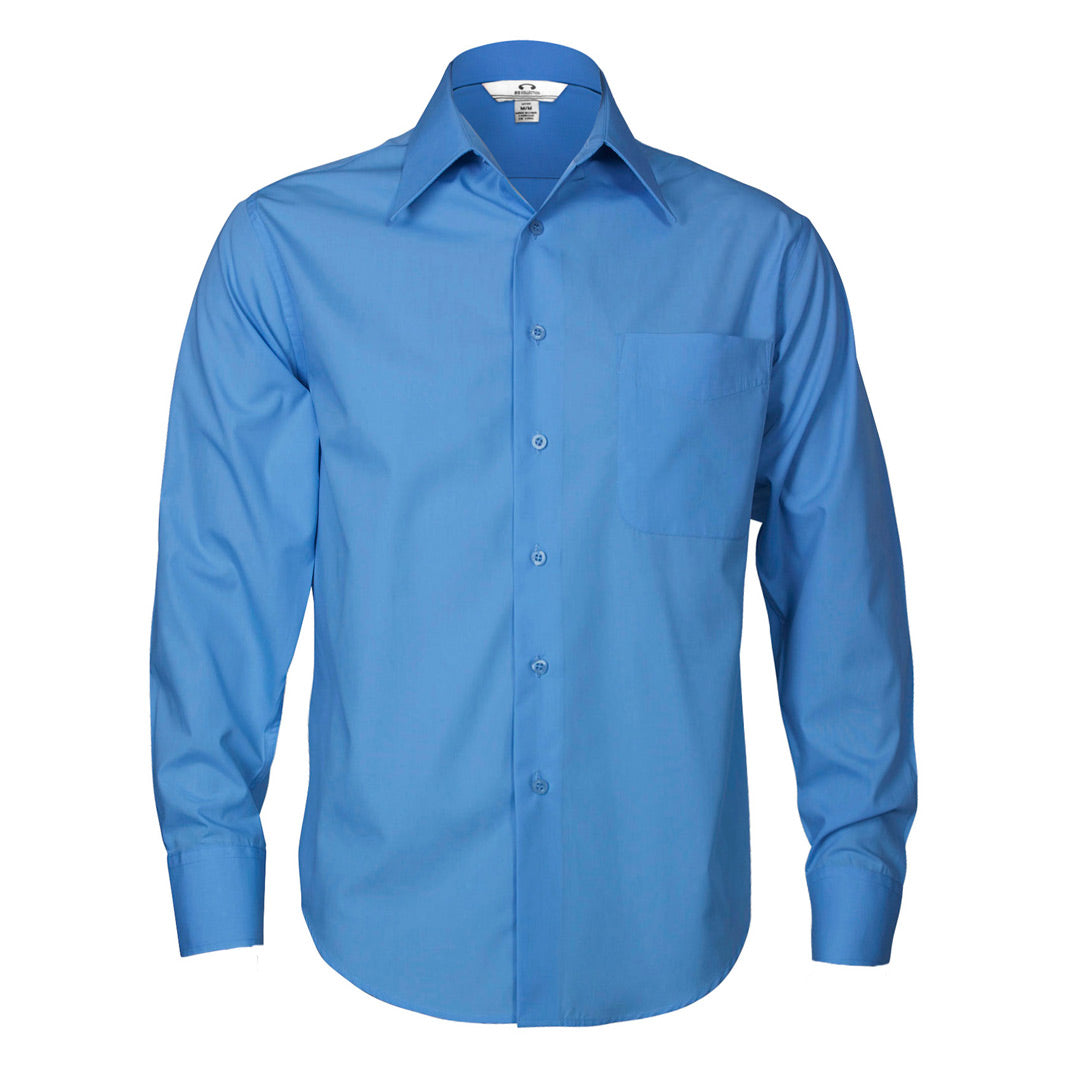 House of Uniforms The Metro Shirt | Mens | Long Sleeve Biz Collection Mid Blue