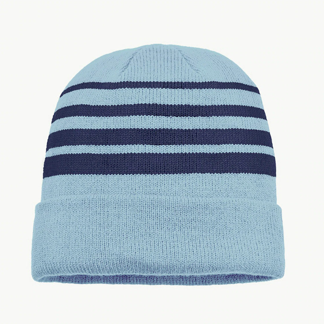 House of Uniforms The Multi Stripe Beanie | Unisex Grace Collection Sky/Navy