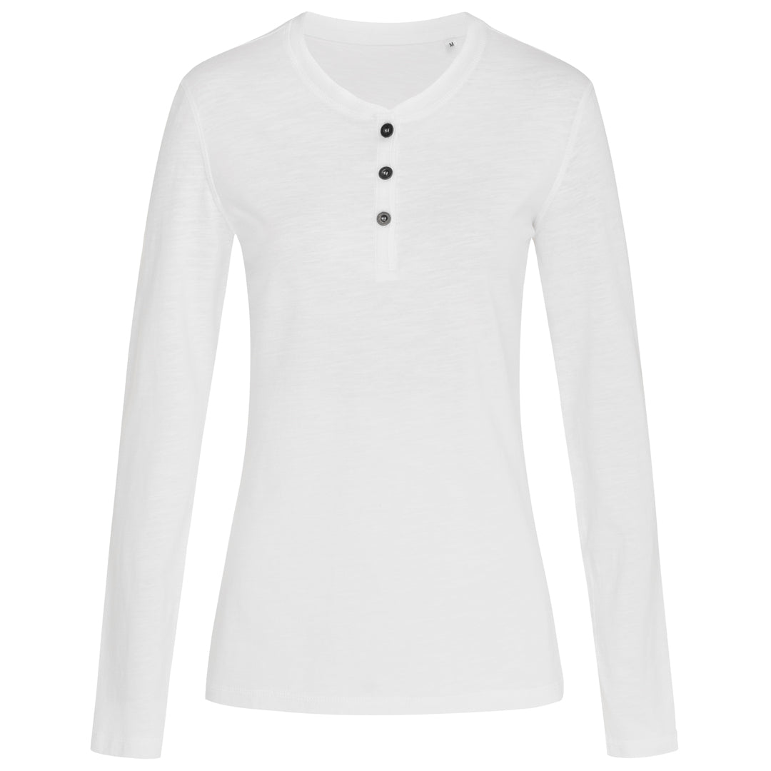 House of Uniforms The Sharon Henley Tee | Long Sleeve | Ladies Stedman White