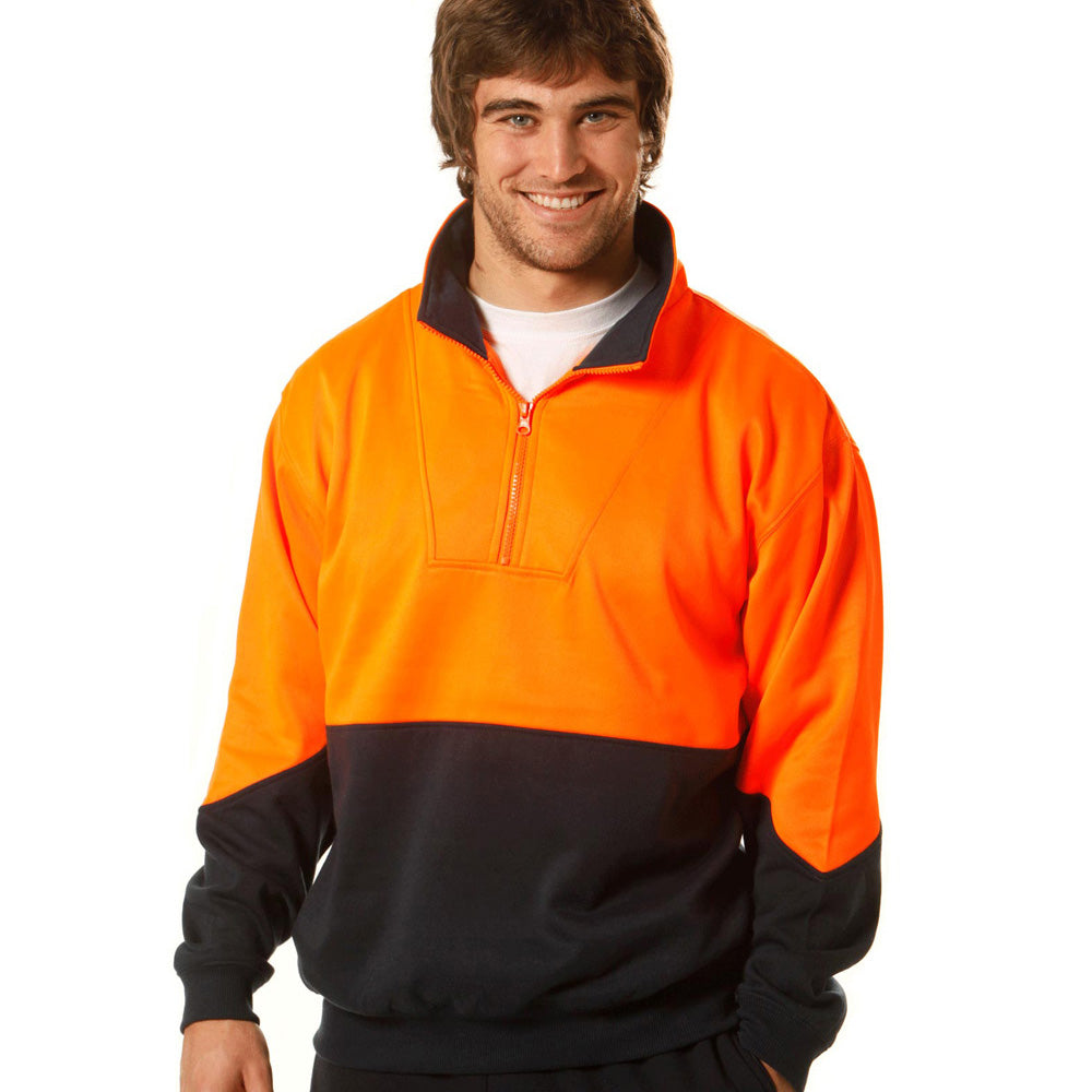 House of Uniforms The Hi Vis Collared Sweat | Mens Winning Spirit