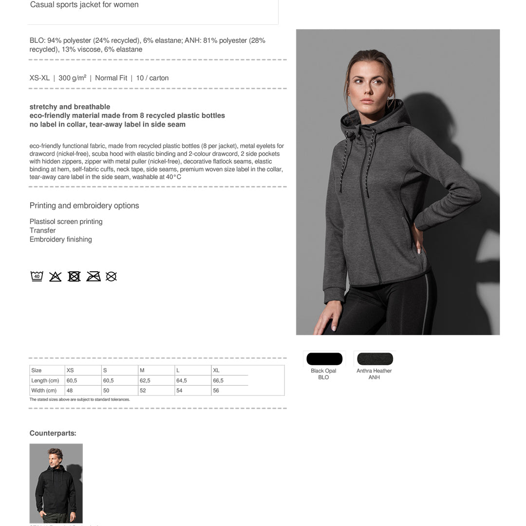 House of Uniforms The Recycled Scuba Jacket | Ladies Stedman