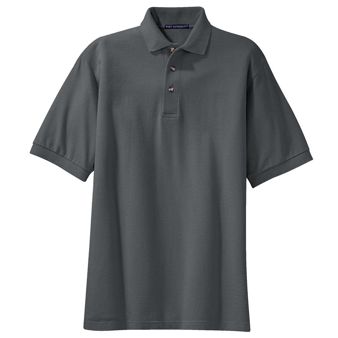 House of Uniforms The Tall Heavyweight Pique Polo | Mens | Short Sleeve Port Authority Steel