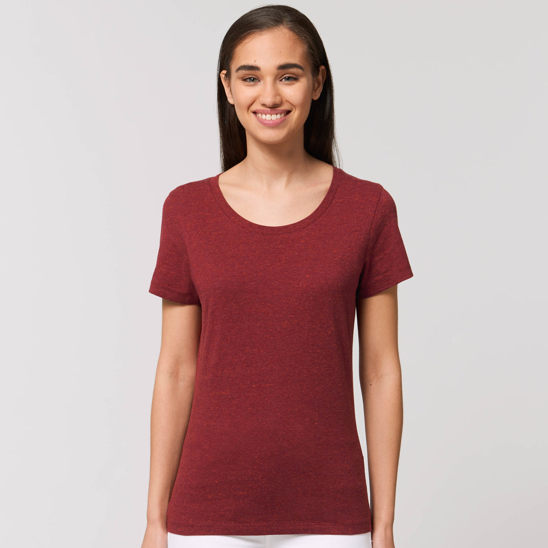 House of Uniforms The Stella Expresser Tee | Crew Neck | Ladies Stanley Stella Heather Neppy Burgundy