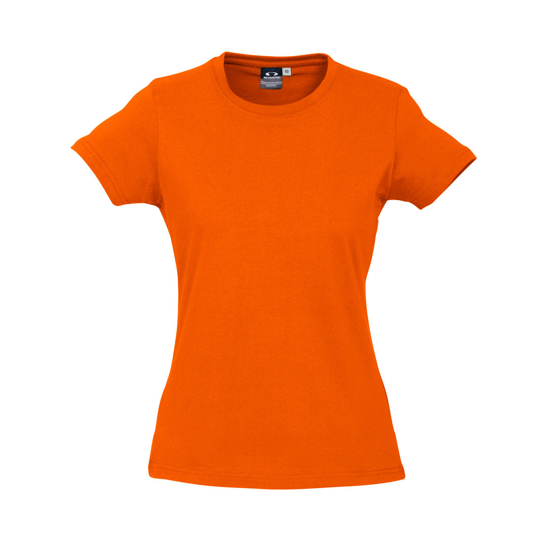 House of Uniforms The Ice Tee | Ladies | Short Sleeve | Bright Colours Biz Collection Fluoro Orange