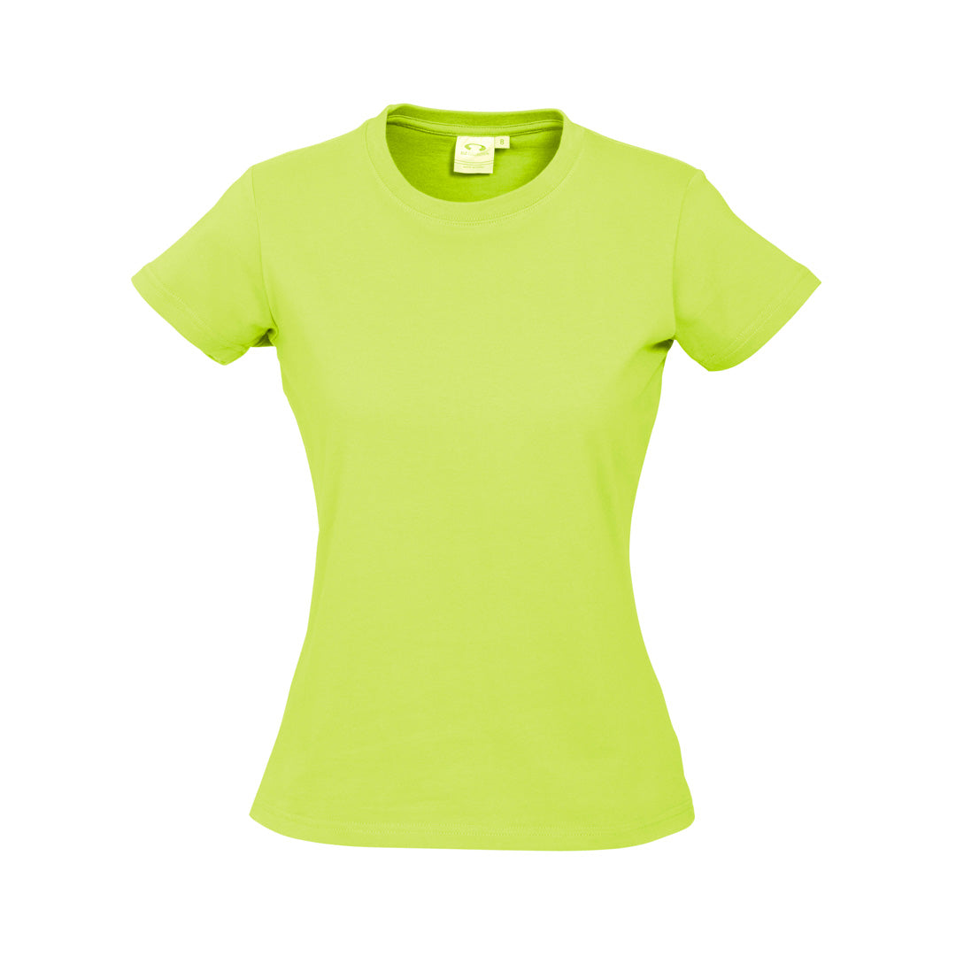 House of Uniforms The Ice Tee | Ladies | Short Sleeve | Bright Colours Biz Collection Fluoro Lime