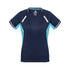 House of Uniforms The Renegade Tee | Ladies | Short Sleeve | Plus Biz Collection Navy/Sky/Silver