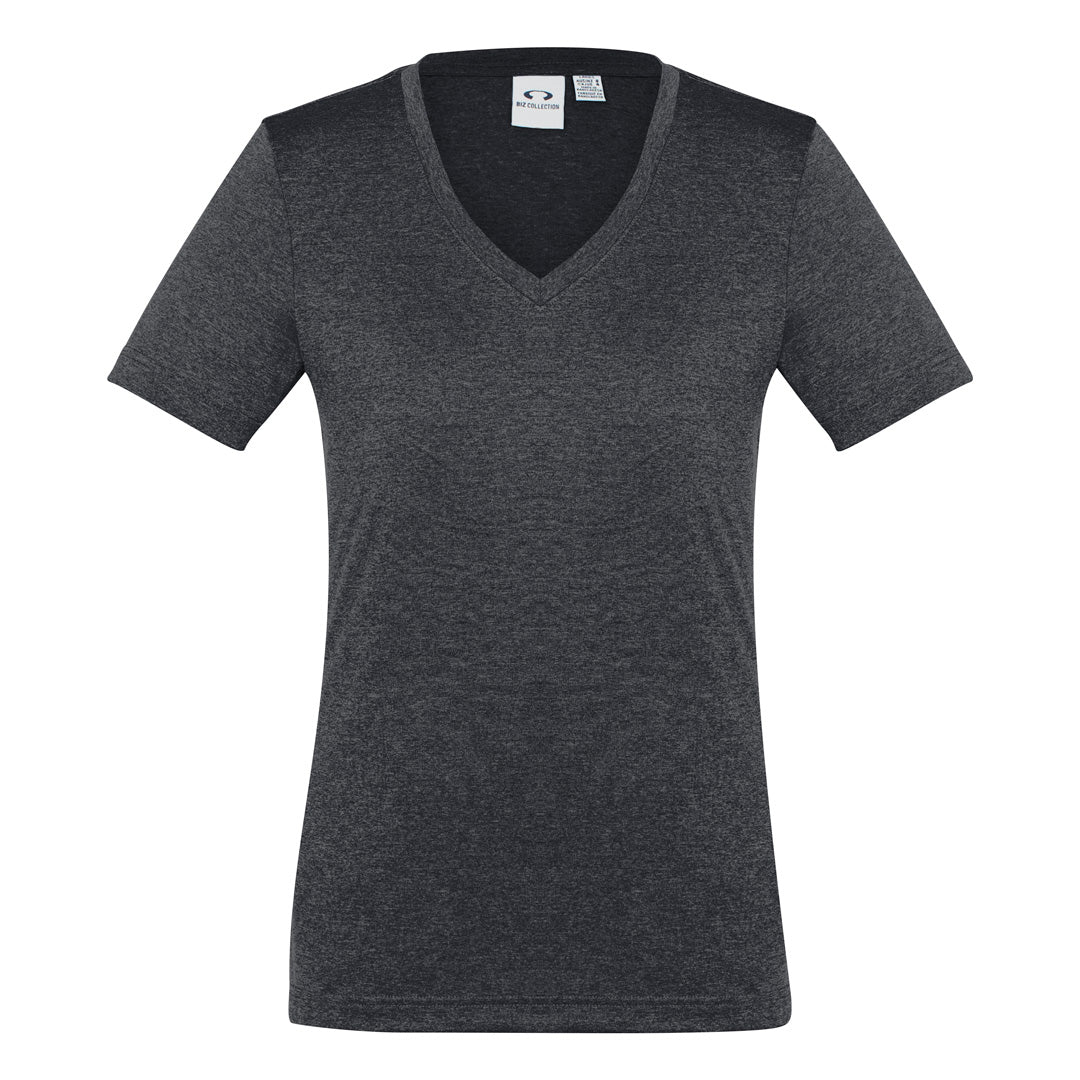 House of Uniforms The Aero Tee | Ladies | Short Sleeve Biz Collection Charcoal Marle