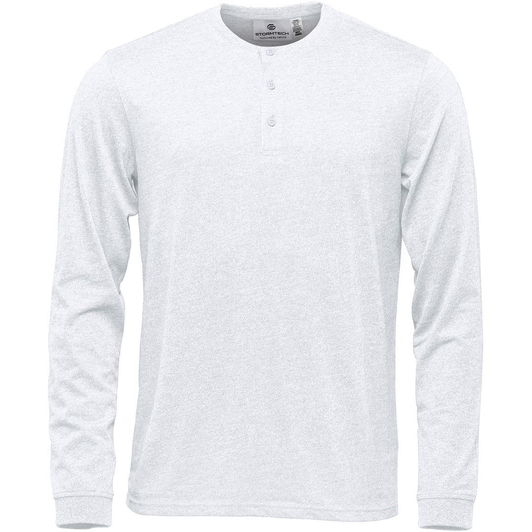 House of Uniforms The Torcello Henley Tee | Long Sleeve | Mens Stormtech White