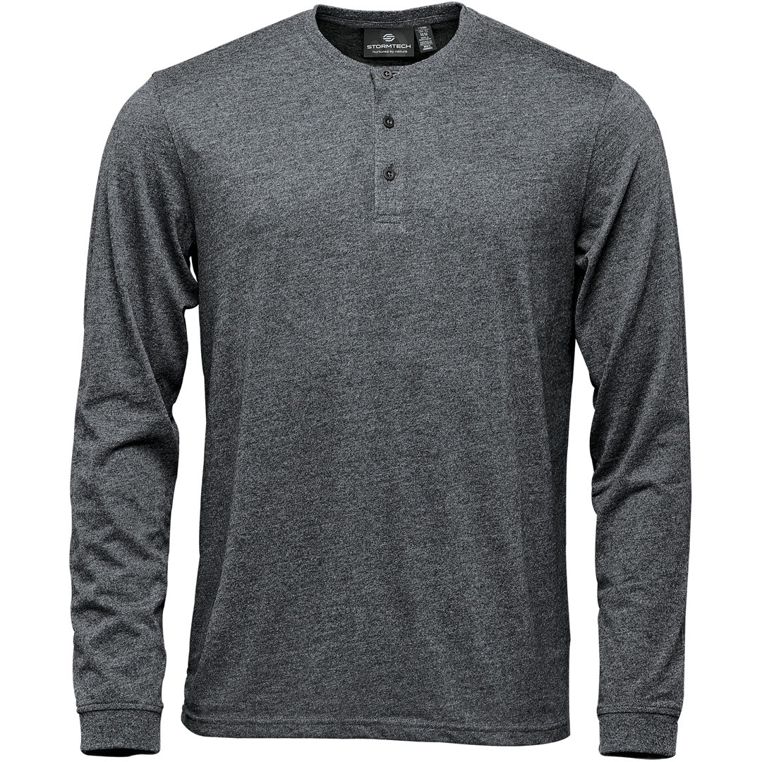 House of Uniforms The Torcello Henley Tee | Long Sleeve | Mens Stormtech Graphite Marle