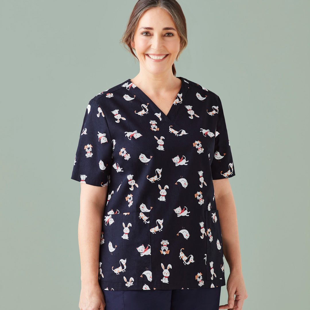 House of Uniforms The Best Friends Printed Scrub Top | Ladies Biz Care