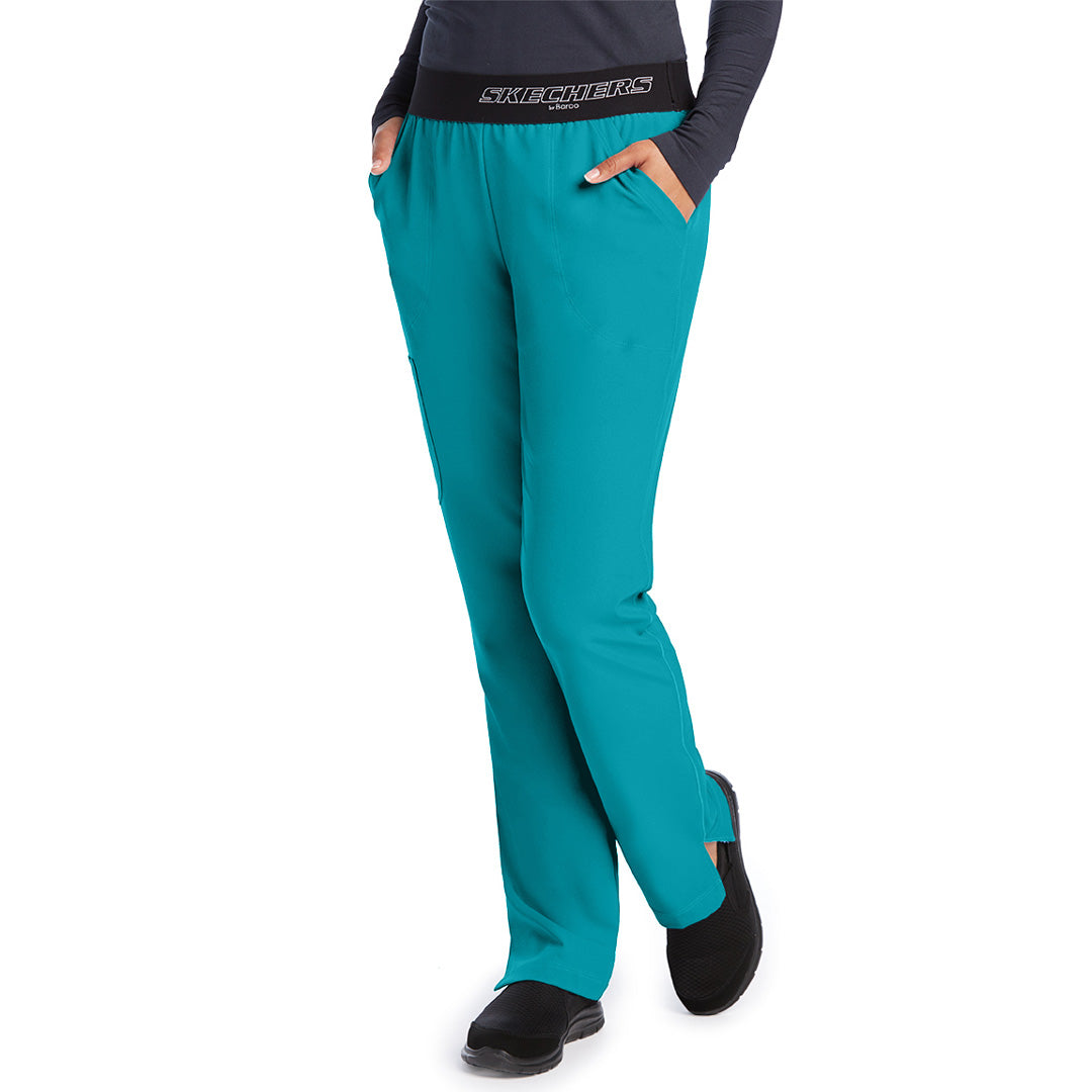 House of Uniforms The Vitality Breeze Scrub Pant | Ladies | Regular | Skechers Skechers by Barco Teal