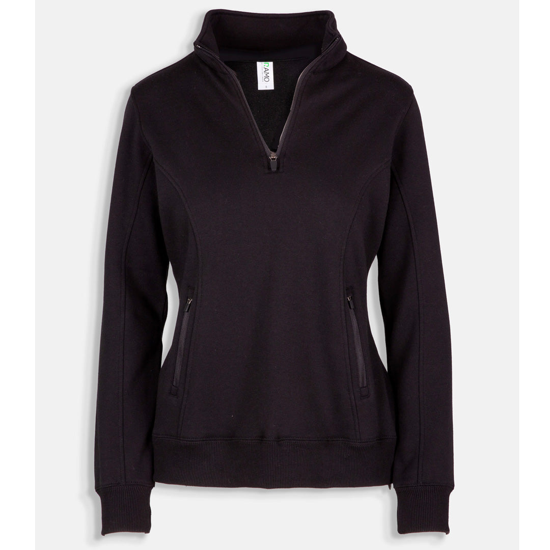 House of Uniforms The Enterprise Zip Fleece | Ladies Ramo Black