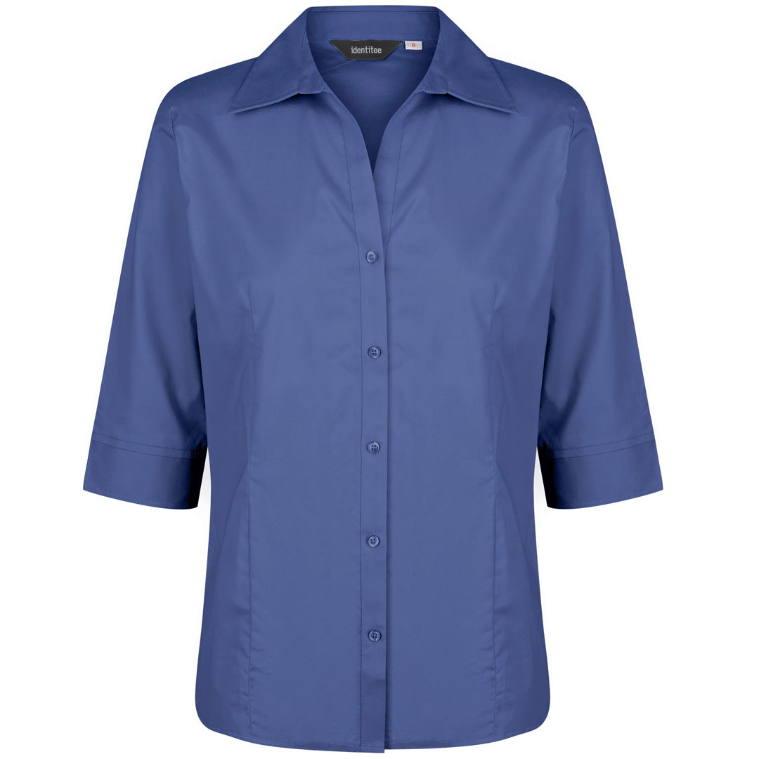 House of Uniforms The Rodeo Shirt | Ladies 3/4 Sleeve Identitee Royal