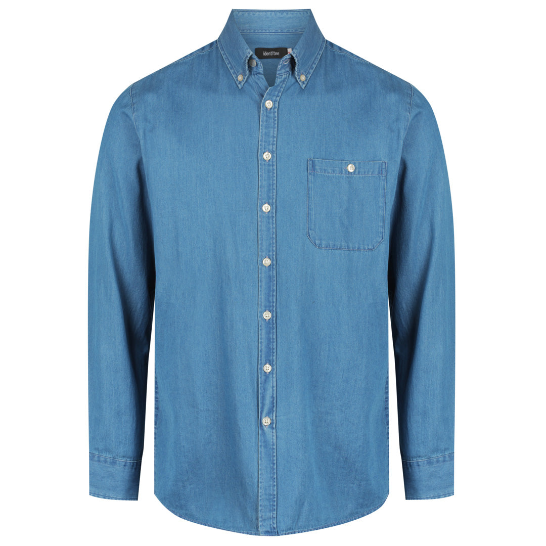 House of Uniforms The Dylan Shirt | Mens | Short & Long Sleeve Identitee Vintage Blue