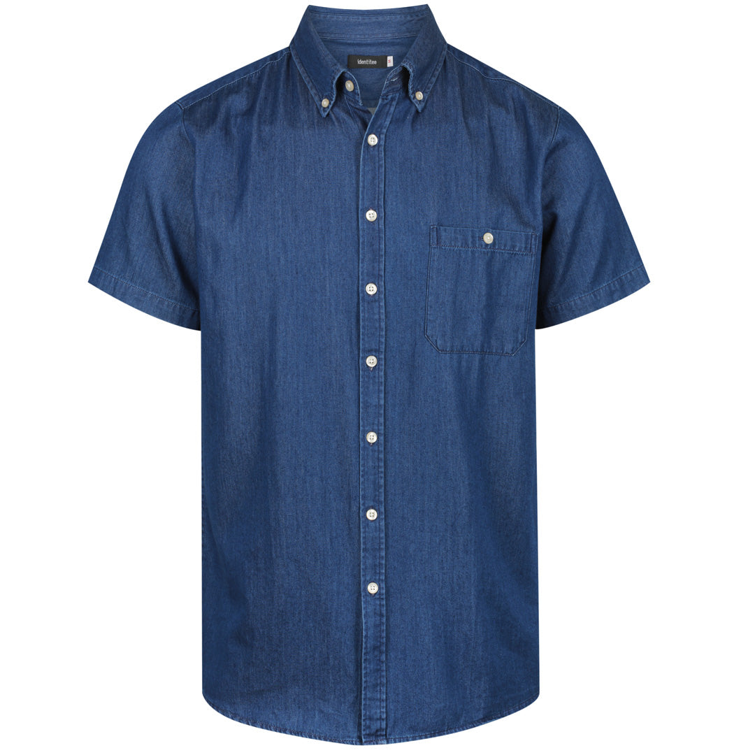 House of Uniforms The Dylan Shirt | Mens | Short & Long Sleeve Identitee Indigo Blue