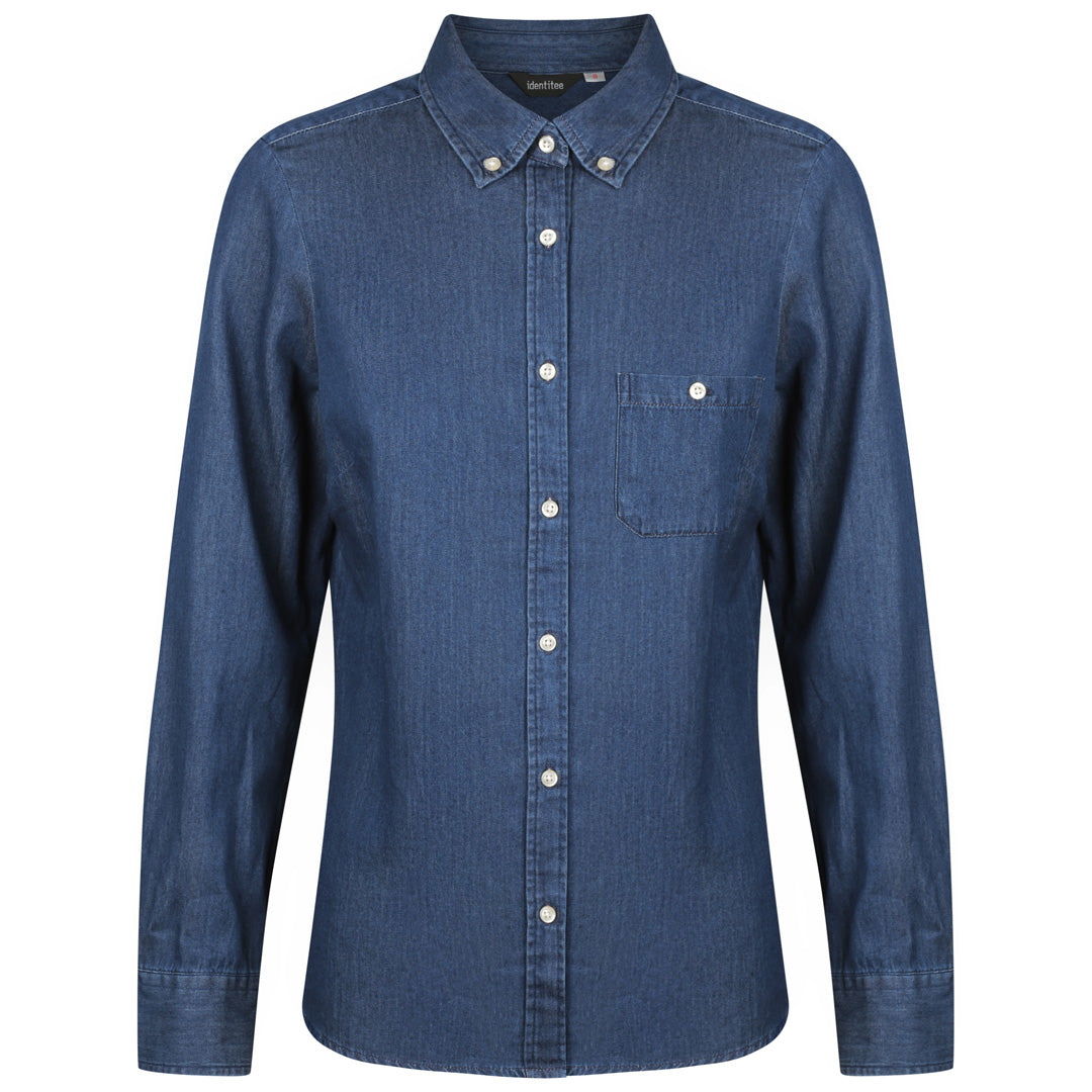 House of Uniforms The Dylan Shirt | Ladies | Short & Long Sleeve Identitee Indigo Blue