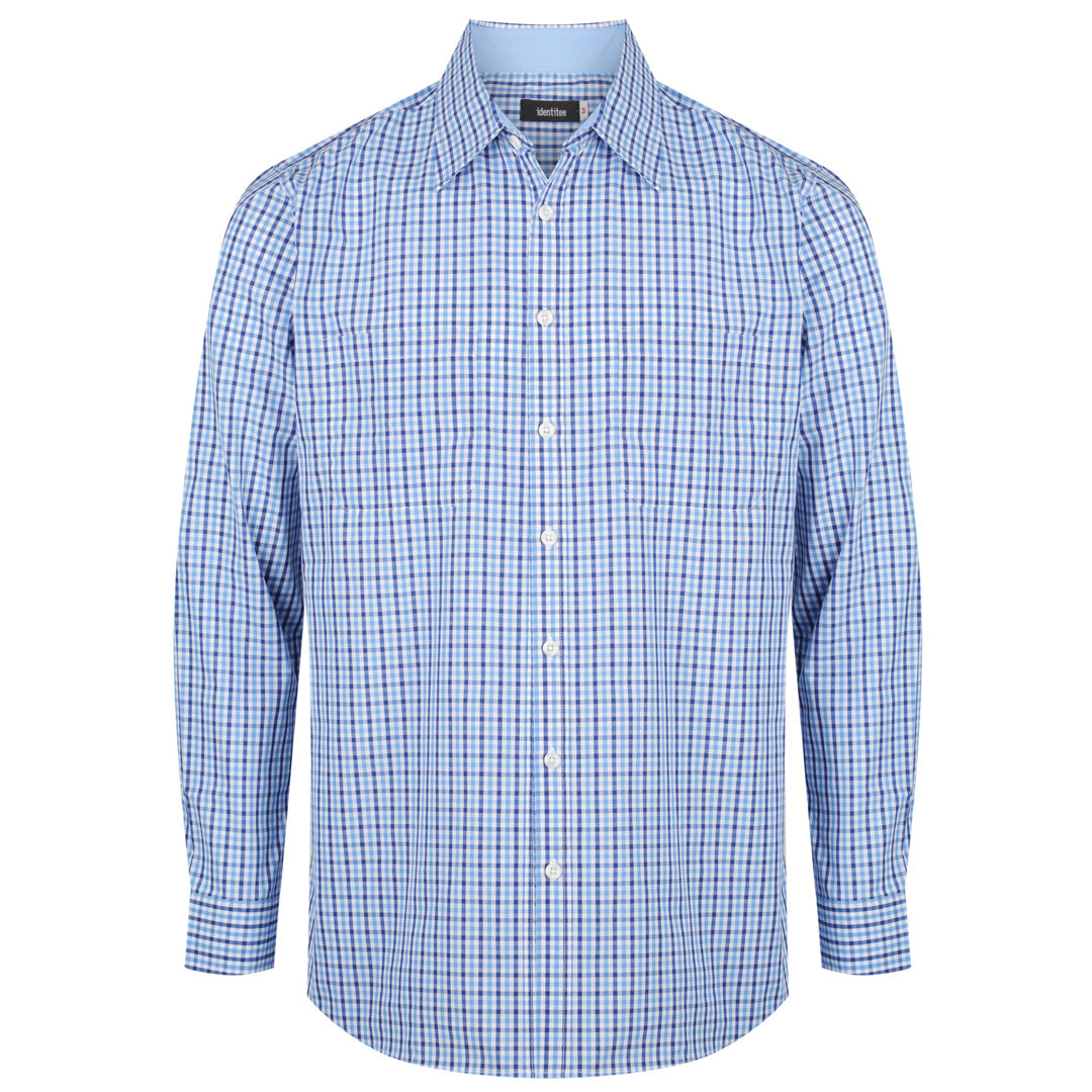 House of Uniforms The Hudson Shirt | Mens | Short & Long Sleeve Identitee Navy/Sky/White