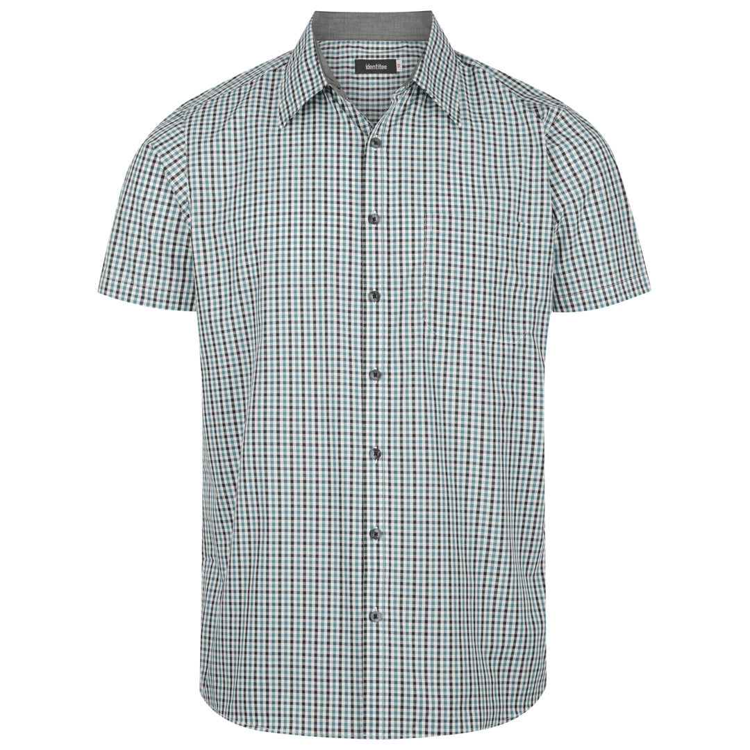 House of Uniforms The Hudson Shirt | Mens | Short & Long Sleeve Identitee Green/Black/White
