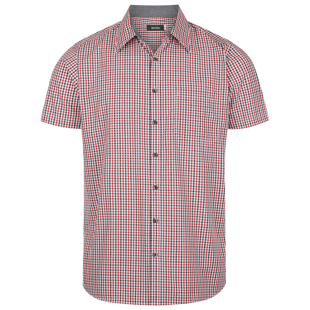 House of Uniforms The Hudson Shirt | Mens | Short & Long Sleeve Identitee Red/Black/White