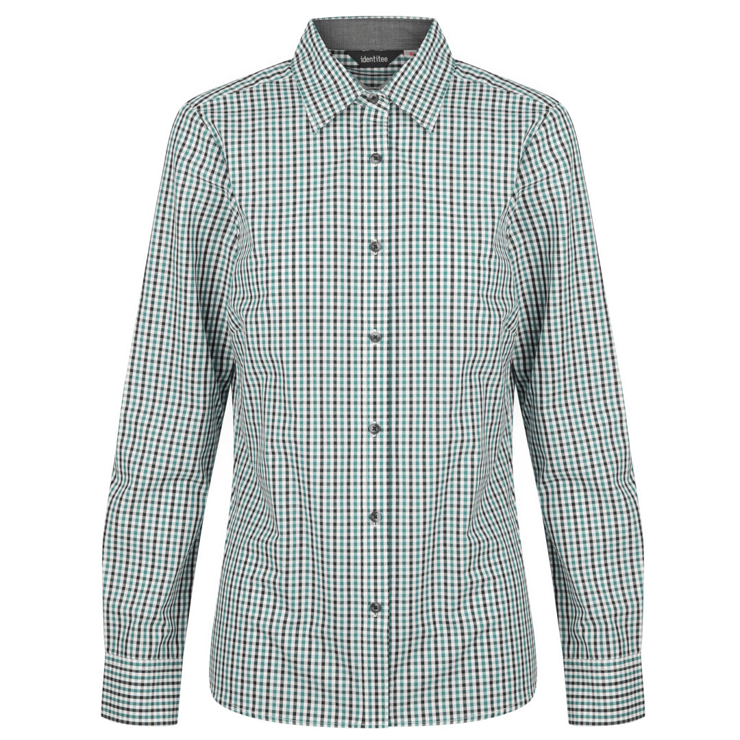 House of Uniforms The Hudson Shirt | Ladies | Short & Long Sleeve Identitee Green/Black/White